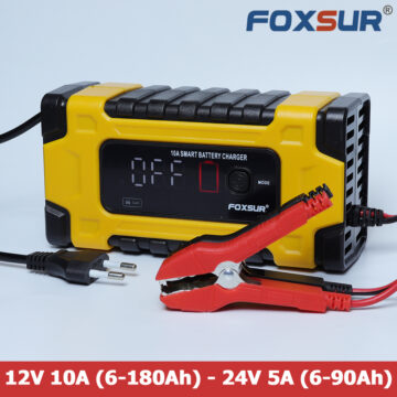 Sạc bình ắc quy Foxsur 10A 12V-24V tự ngắt