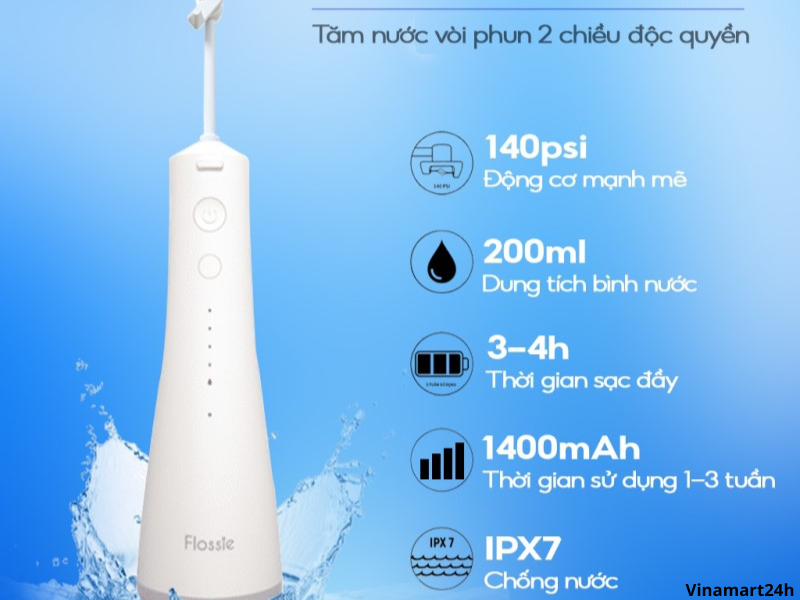 Tính năng của máy tăm nước Flossie